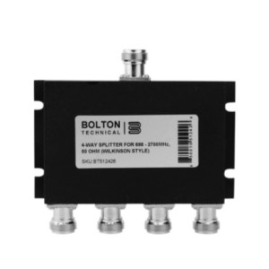 Bolton Technical BT512426 4-Way Splitter, 689-2700 MHz Wilkinson Style, 50 Ohm, N-female